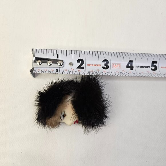 Vintage Porcelain Woman Face Brooch Unmarked Silhouette Pin #2 - Picture 9 of 9